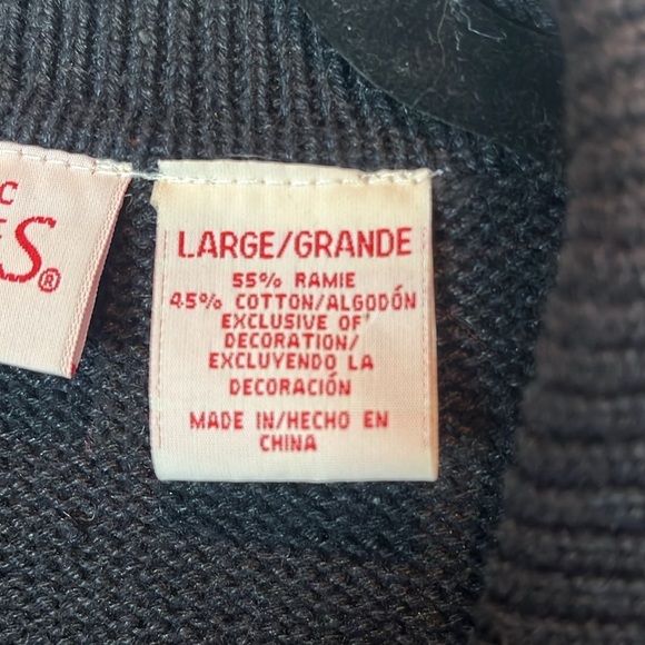 Vintage Christmas Sweater Cardigan Large Holiday Snowman Ice Skates - Picture 7 of 16